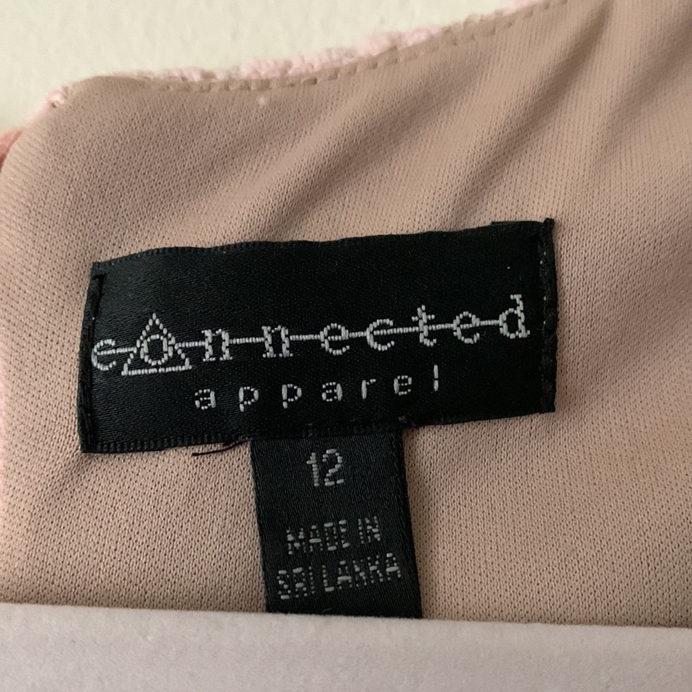 Connected Apparel Blush Pink Lace with Beige Lining Dress - Picture 4 of 5
